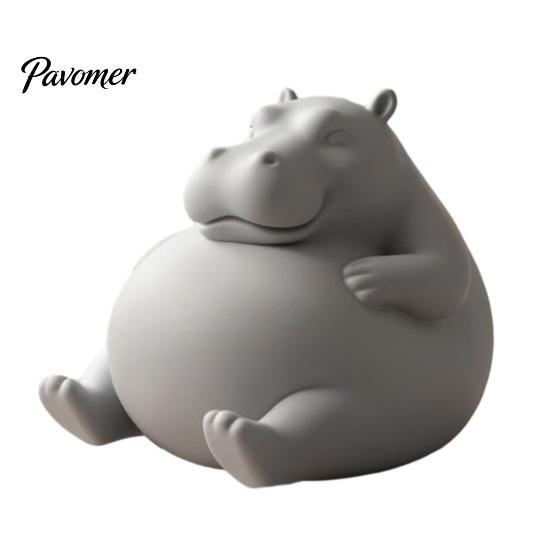 Настольные украшения для мелких животных, 3D-печатная фигурка пухлого бегемота, статуэтка ленивого бегемота, милый декоративный элемент для ландшафтного дизайна рабочего стола дома и в офисе