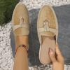 Fashion Women Flat Slippers Slip On Ladies Brand Spring Autumn Loafers Hot Single Casual Slides Women Leather Cashmere Shoes for Women