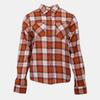Austin Orange Cotton Plaid Shirt for Women