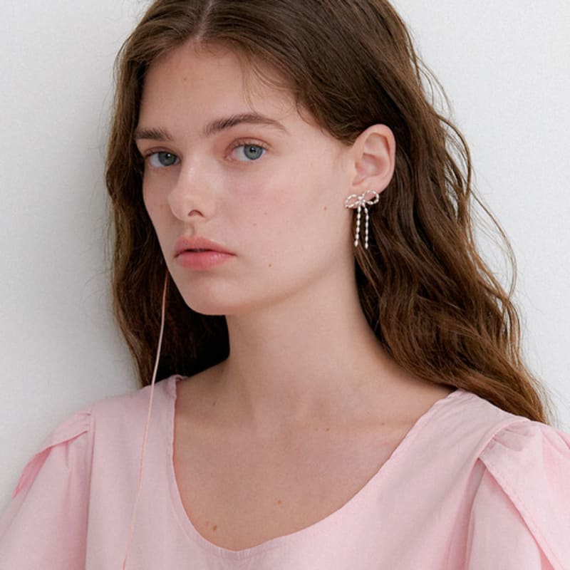 OVLA vintage ribbon drop earring_2color JE046