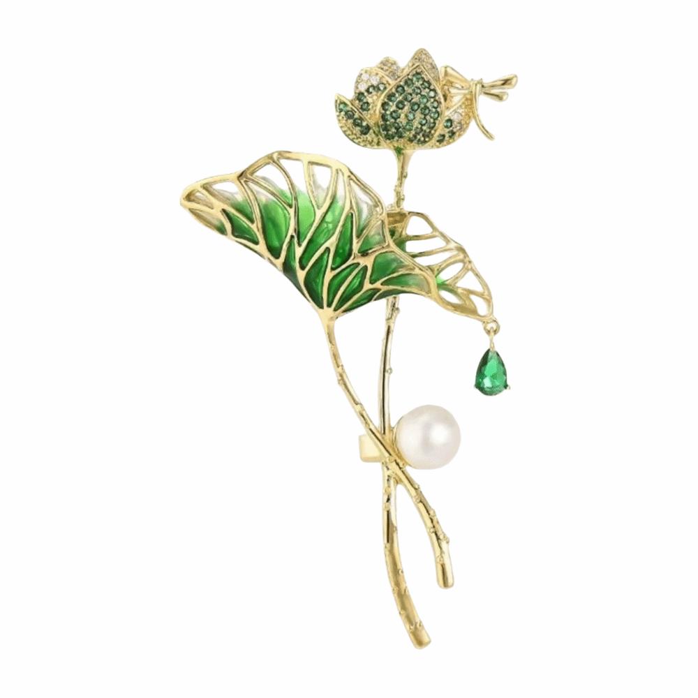 Дизайнерская Брошь Лист Лотоса с Рисунком Винтажная Брошь-Булавка Пион Новая Брошь Лотос Свадебная