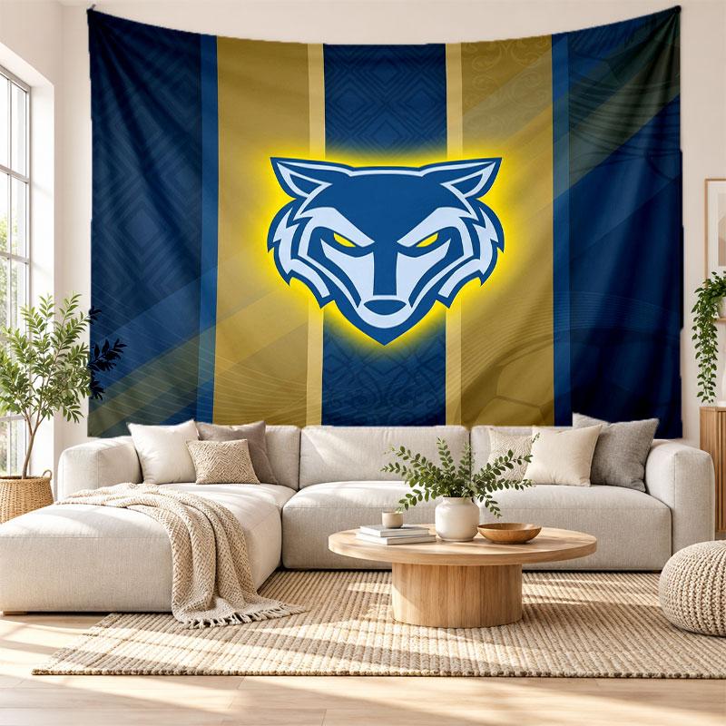 Warrington Wolves Wall Tapestry, Soft Fabric Wall Hanging, Decorative Backdrop For Bedroom Home Wall Art