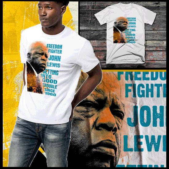 Футболка John Lewis Juneteenth Панафриканская гордость Месяц черной истории Меланин футболка