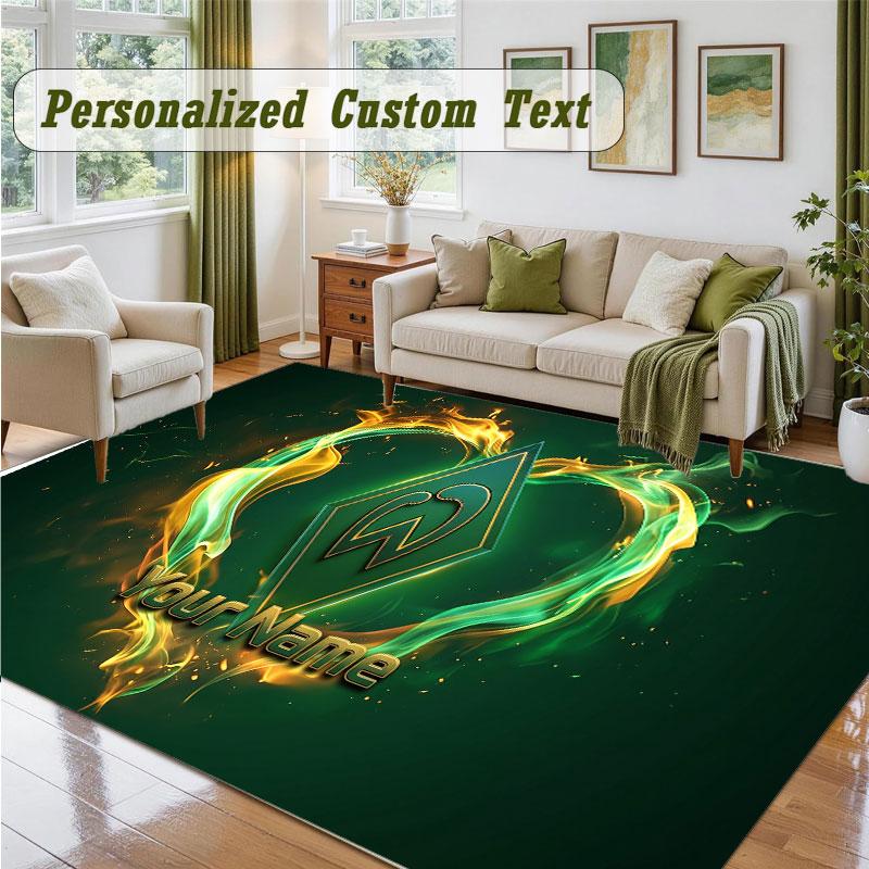 Crystal Velvet Square Rug Custom NameWerder Bremen FC Pattern Non Slip Home Floor Decor Rug