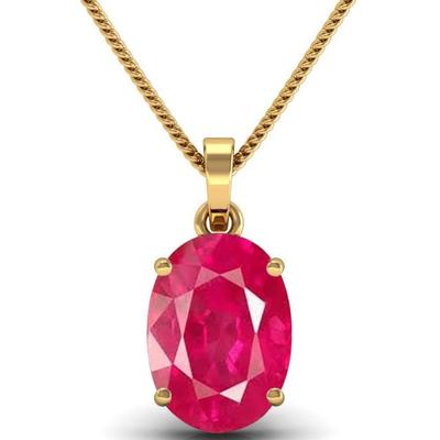 LMDPRAJAPATIS Рубиновый кулон/медальон Сертифицированный бирманский рубин 8,00 карат Астрологическое назначение Panchdhatu Позолоченный кулон-медальон для мужчин и женщин (Рубин)