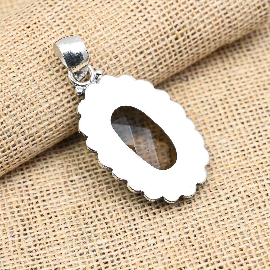 Glorious Smoky Topaz Gemstone Handmade 925 Solid Sterling Silver Jewelry For Wedding Gifta