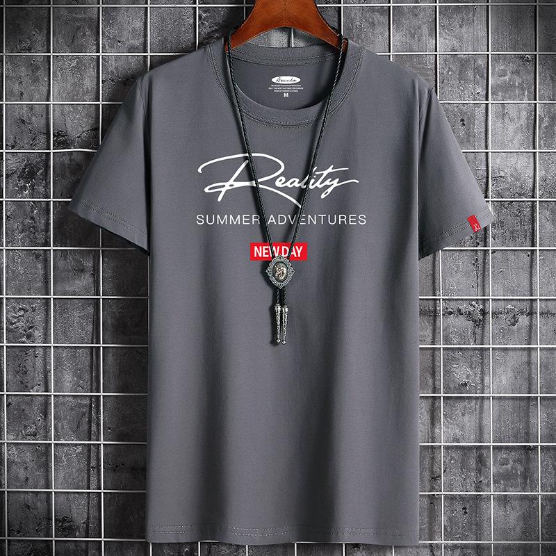 S-6XL 5 Colors Men's Fashion T-shirt Short Sleeves Casual Tee Loose Pullover Shirt