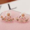 Women Cute Daisy Shape Rhinestone Inlaid Ear Jacket Earrings Party Jewelry Gift