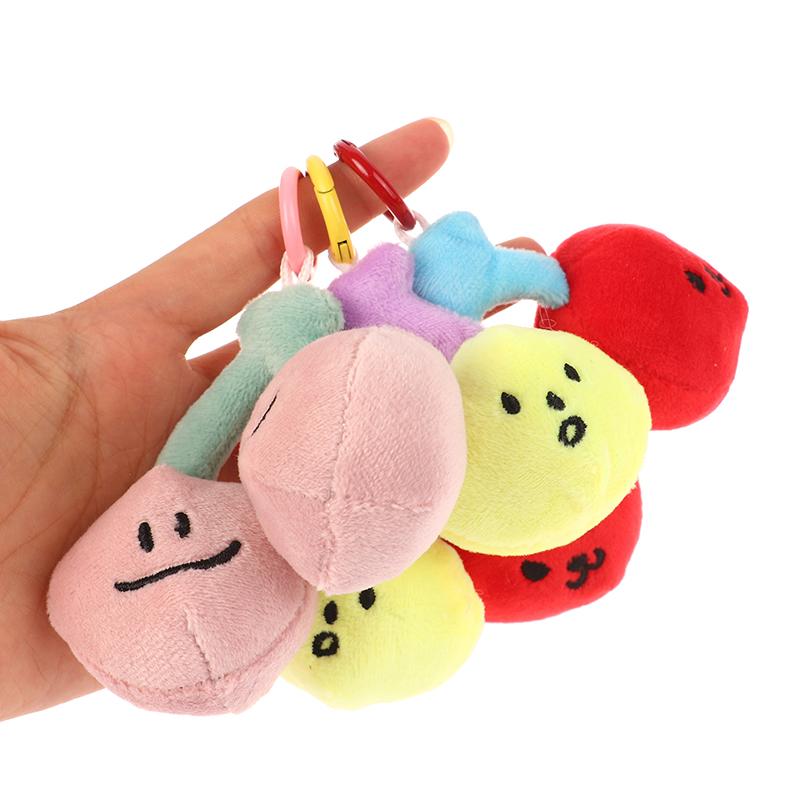 1Pc Cute Plush Cherry Keychains Funny Expression Car Keys Keychains Korean Style