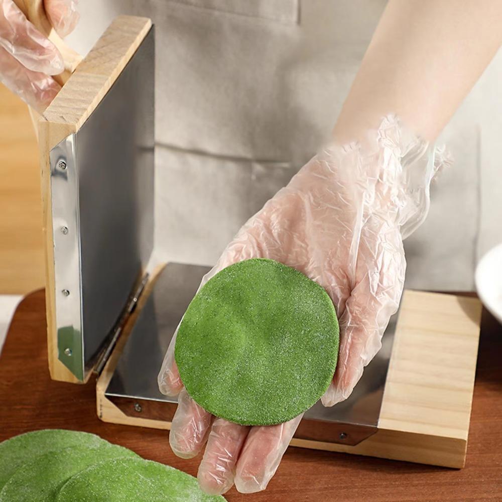 Non-stick Wooden Square Tortilla Presser Manual Dumpling Skin Presser Dough Presser  Baking