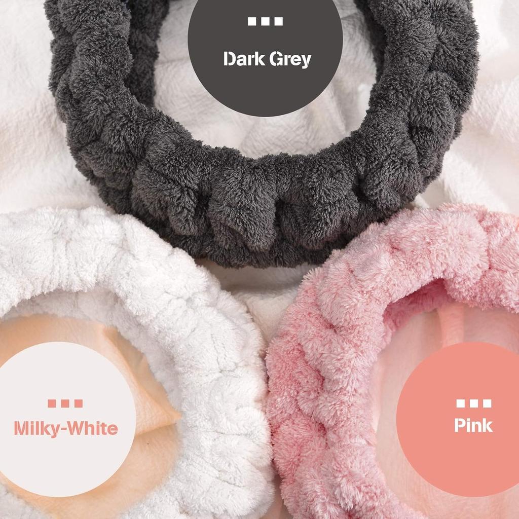 Спа-повязки для мытья лица или ухода за лицом, Набор из 2 повязок для ухода за кожей, Комбо для умывания с повязкой из махровой ткани, Повязка для волос