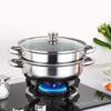 Stainless Steel Vegetable Steamer Pan Set Transparent Double Boilers Steaming Cookware  Dumpling