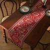 Polyester Colored Woven Jacquard Fringed Decorative Dining Table Cloth Coffee Table Tablecloth Retro Flower Table Flag
