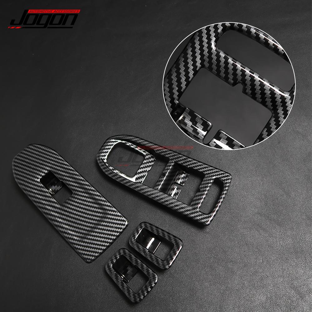For Volkswagen For VW Golf 8 GTI R GTE GTD MK8 2020-2021Carbon Look Car Side Door Armrest Window Lift Switch Button Cover Trim