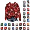 Women's Fashion Christmas Printed Long Sleeve Loose Round Neck Sweatshirt Top