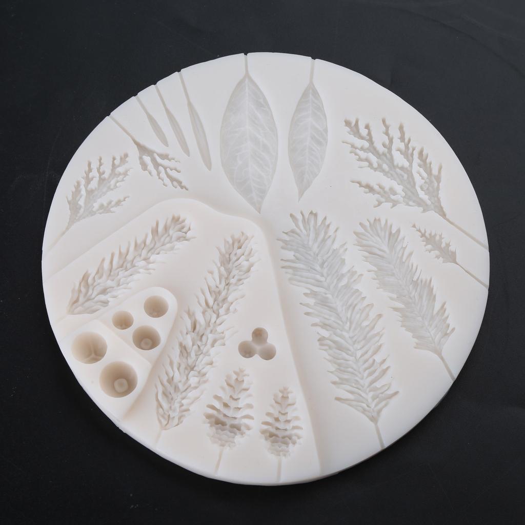 Christmas Foliage Cake Decorating Silicone Mould Pine Branch Pinecones Fondant Molds For Cake Decorating Cupcake Toppers