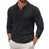 Men's Casual Collared Long-Sleeve Knit Base Layer Top