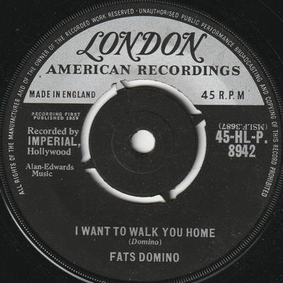 7-дюймовая пластинка FATS DOMINO - I Want To Walk You Home 45HLP8942 London Records, 1959 UK Рок Б/У