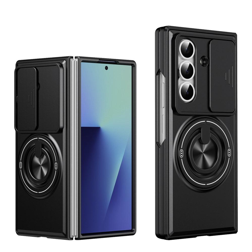 KEYSION Магнитный чехол для телефона Samsung Galaxy Z Fold 8 Ultra 7 6 5 4 Защита камеры со сдвижной крышкой Кольцо-подставка 360° Ударопрочный чехол