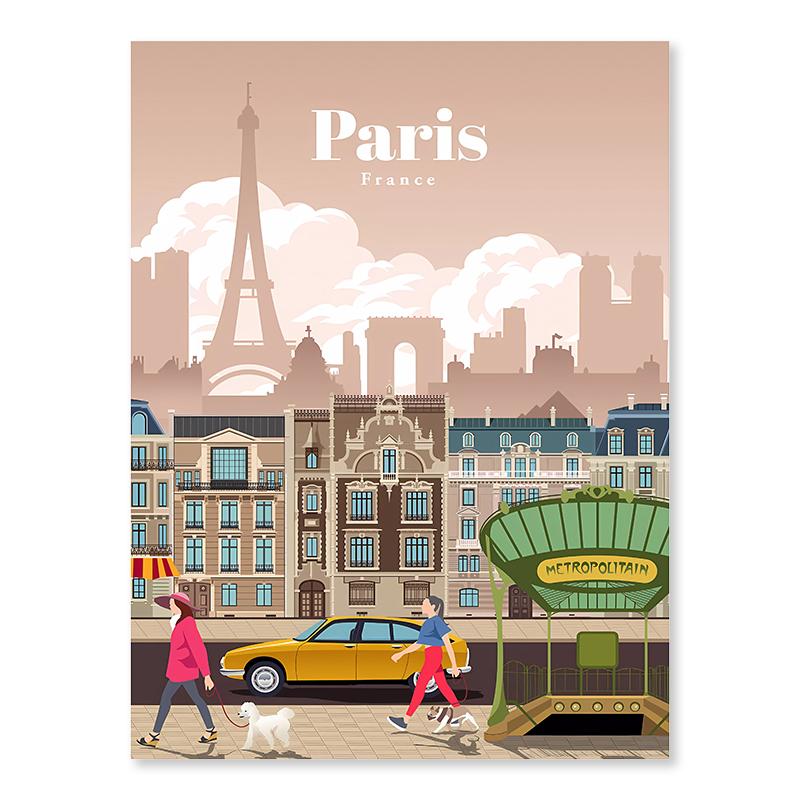 Nordic City Posters Paris London Tokyo Famous Cities Wall Art Canvas Painting Living Room Decorative Paints Picture Home Decor