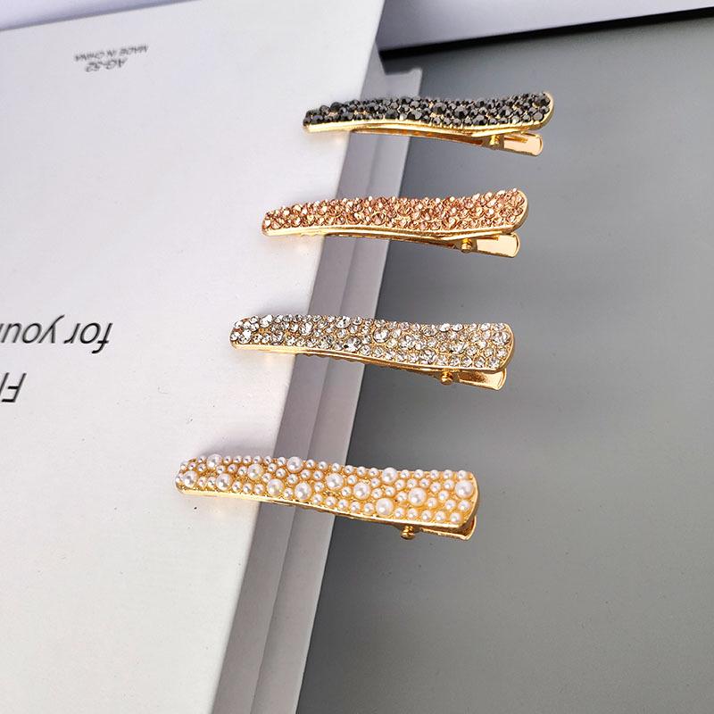 Korean-Style Rhinestone Hair Clip: Fashionable, Versatile, Full Diamond Duckbill with Teeth.