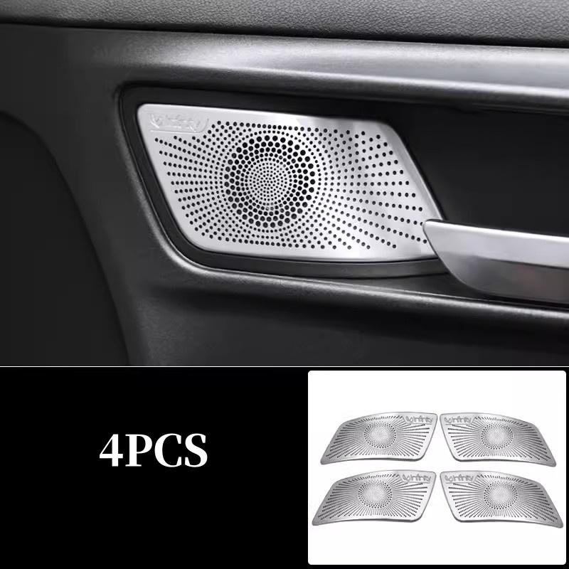 For GWM Great Wall Tank 300 2022 2023 Inner Door Handle Speaker Audio Loudspeaker Cover Trim Interior Accessories Stainless Cap