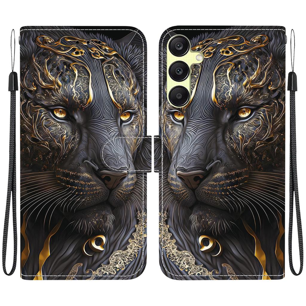 Чехол-книжка из искусственной кожи ручной работы для Samsung Galaxy A25 (SM-A256E/A256B)- Противоскользящий ударопрочный чехол с ремешком на запястье и дизайнами в виде сердец/роз и кошек