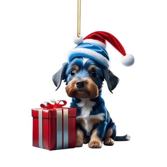 Рождественский орнамент Яркий цвет Легко повесить Милая собака Автомобиль Подвесной кулон Рождественская елка Акриловый кулон