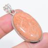Natural Orange Aventurine 925 Sterling Silver Jewelry Pendant 2.13" A8F61