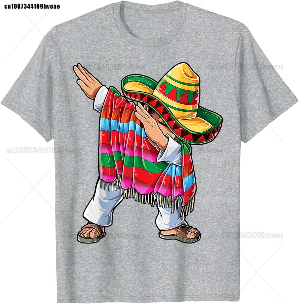 Попонка мексиканская даб Cinco de Mayo для мальчиков и девочек, унисекс, с коротким рукавом, сомбреро, футболка с дабом