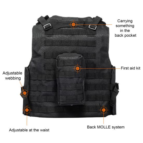 Тактический жилет для детей и взрослых, регулируемый, тренировочный, защитный, с множеством карманов, боевой жилет для охоты, активного отдыха, страйкбола, пейнтбола, косплея