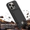 For iPhone 15 Pro Max Liquid Silicone Case Phone Back Cover with Card Holder and Short Strap