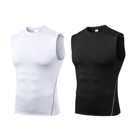 Summer Gym Sleeveless Vest O-Neck Workout Tank Top Sexy Men Bodybuilding Tight Singlet Fitness Muscle Vest Tops