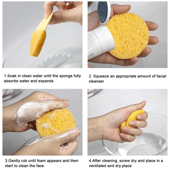 30 шт., губка для лица с куркумой и койевой кислотой, очищающая поры, многоразовая, круглая, абсорбирующая, для снятия макияжа, отшелушивающая, спа, комплект очищающих подушечек для лица