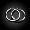925 Sterling Silver Smooth 50MM Big Circle Hoop Earrings For Women Wedding Engagement Party Fashion Jewelry