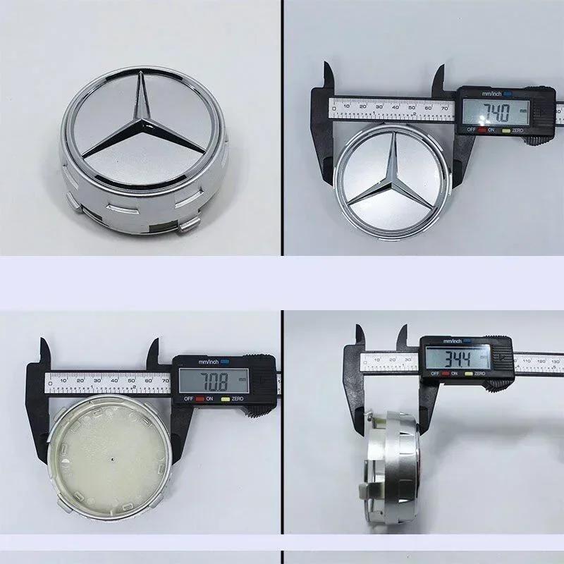 C200 E200 New 2025 For Mercedes Benz 4pcs/set 75mm Wheel Hub cap Tall hubcap For Mercedes Benz A45 CLA45 C63 GLA45Edition1 High