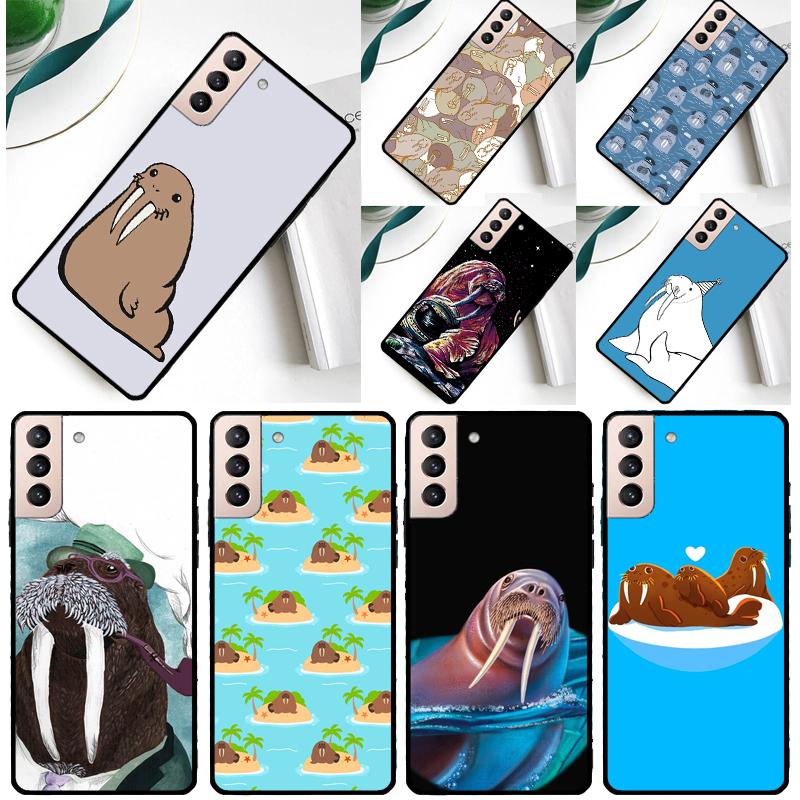 Милый Чехол для Телефона с Моржом Для Samsung Galaxy S25 Ultra S24 Ultra S9 S10 S20 S21 S22 S23 Plus S24 FE Обложка