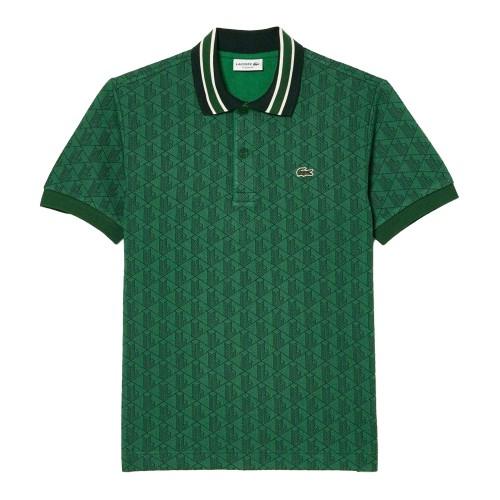 Lacoste Mens Monogram Jacquard Classic Polo Shirt