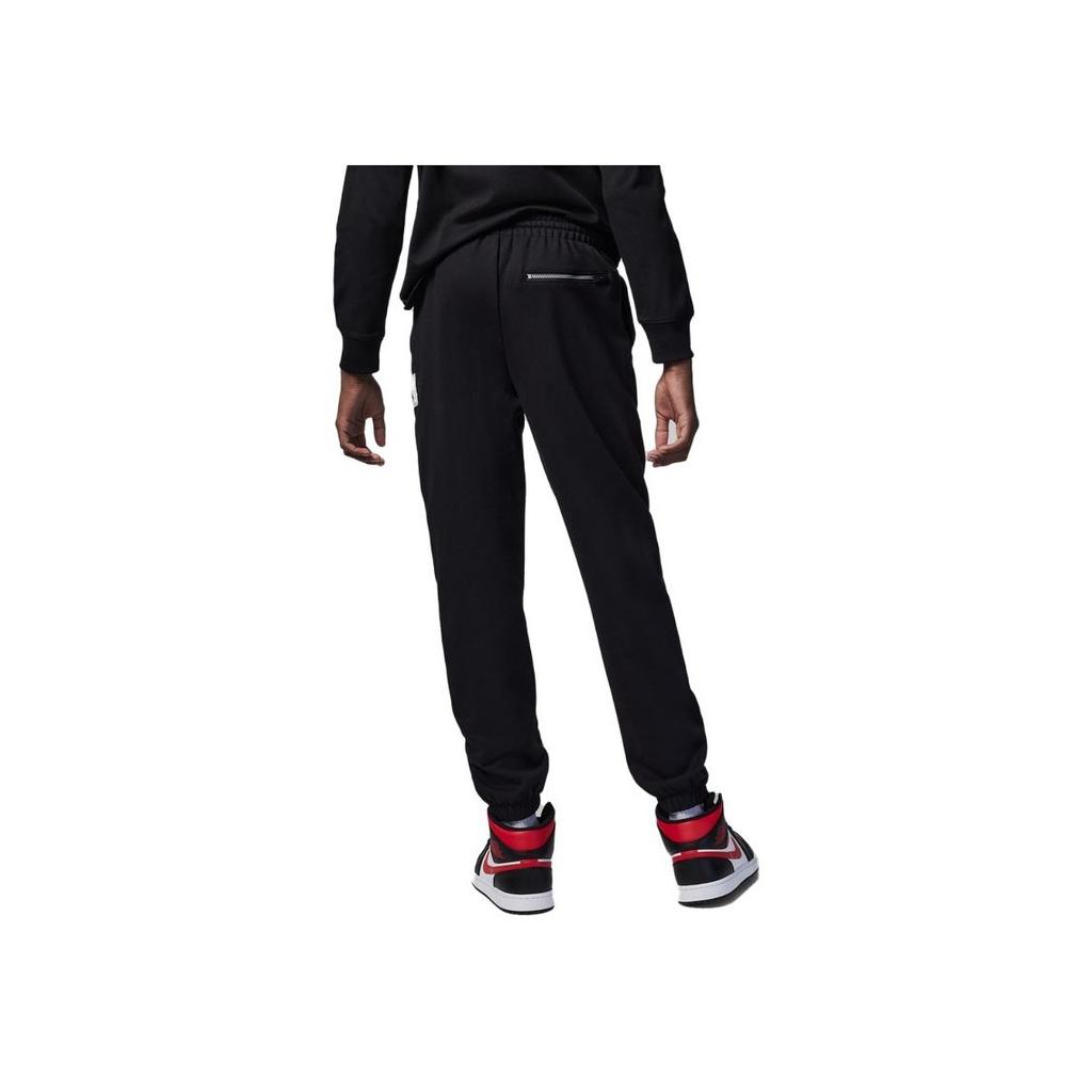 Jordan Logo Solid Color Lace Knit Sports Pants Kids Bottoms Black FJ9671-010