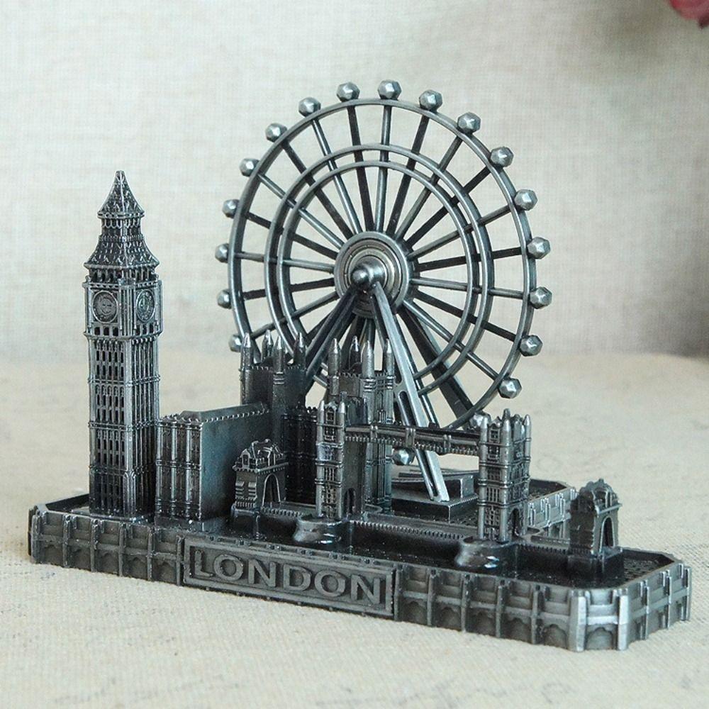 Metal London Eye Big Ben Tower Bridge Vintage Miniatures Statue Sculpture Paris Tourist Souvenirs