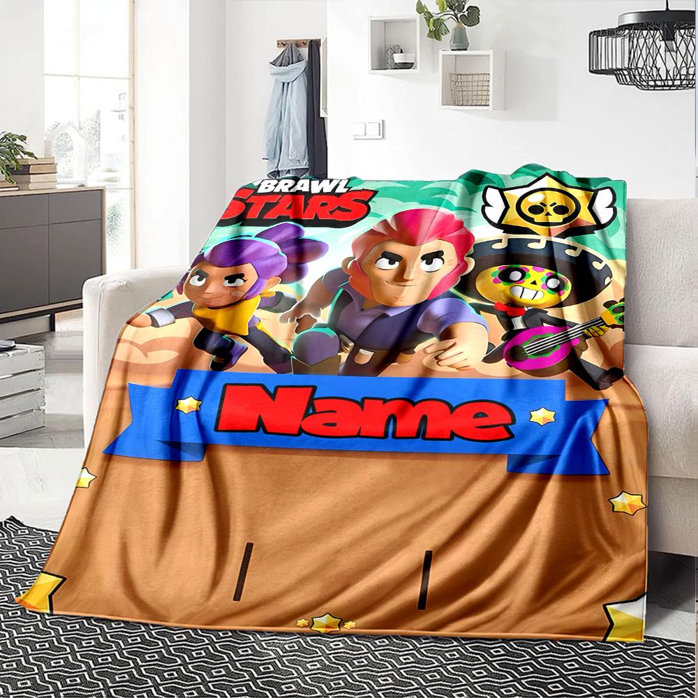 Customiz Name Personality Brawl Stars (3) Blanket Soft &Warm Sofa Office Bed Travel Lunch Break Blanket, Gift Suitable for All Seasons