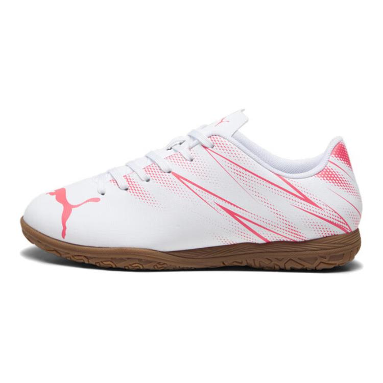 PUMA Attacanto Comfortable And Lightweight Abrasion Resistant Balance Low top Kids' Soccer Shoes White Red Kids' 107482-04
