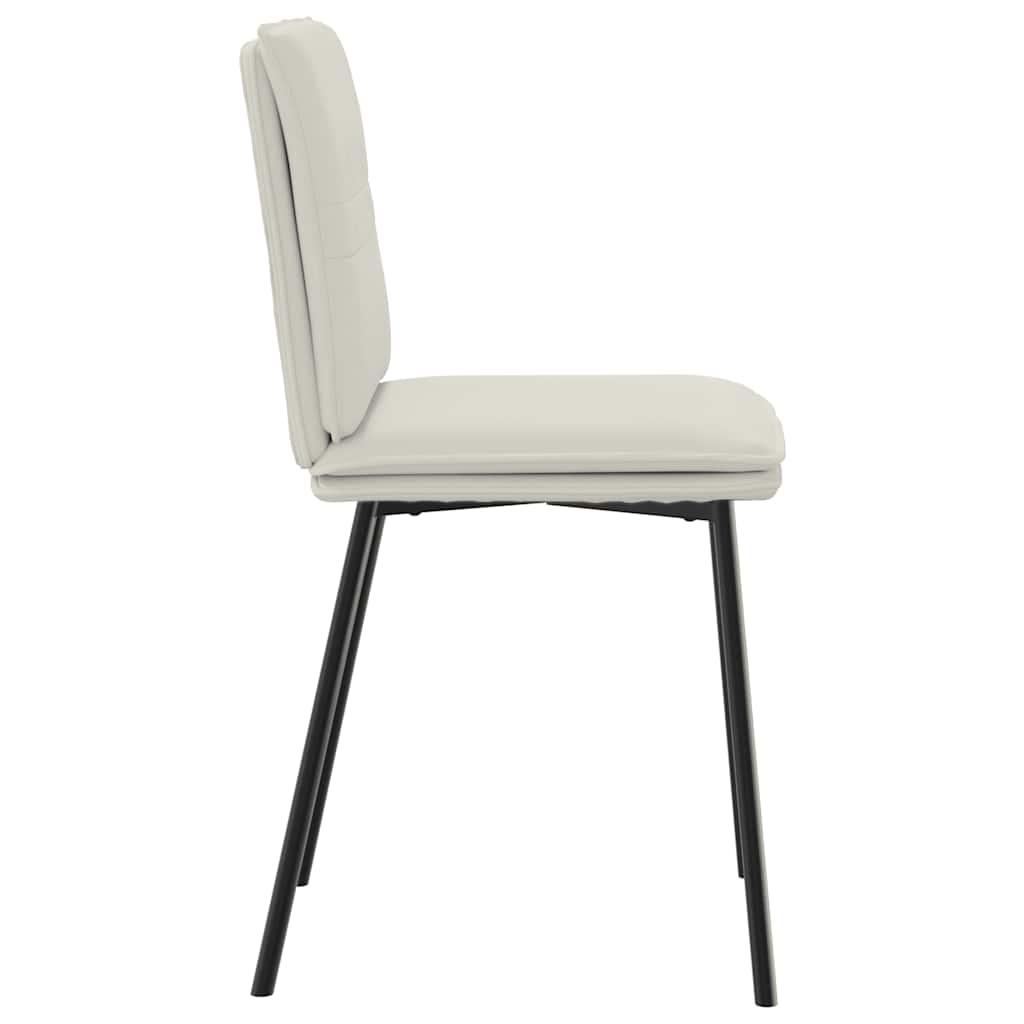 Dining Chairs 2 pcs Cream Velvet