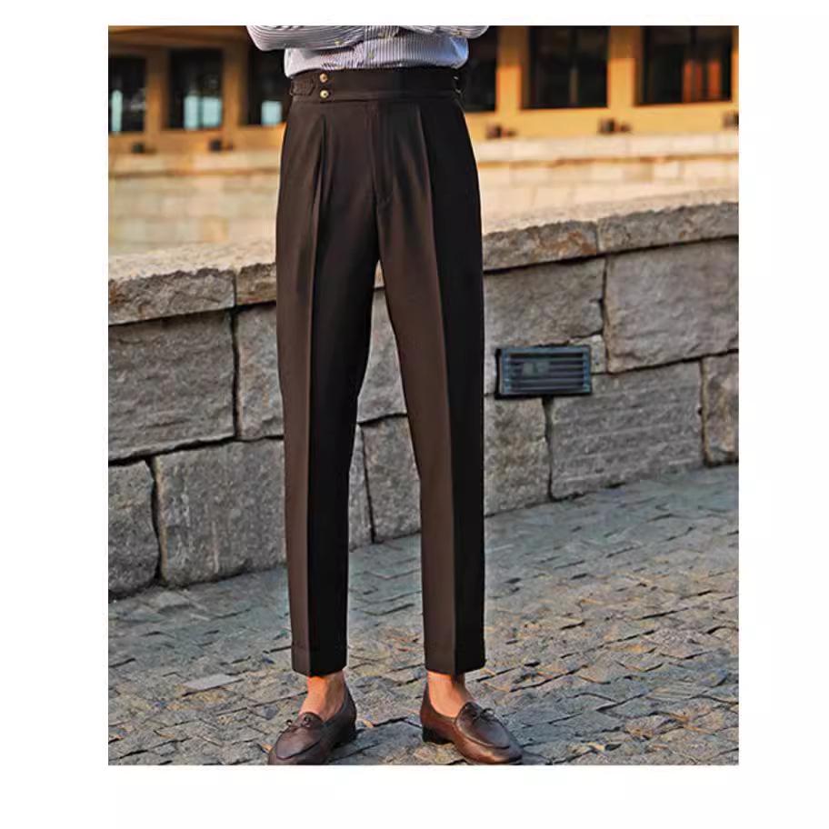 2023 Italian Slim-Fit Men's Business Casual High-Waisted Dress Pants for Autumn and Spring