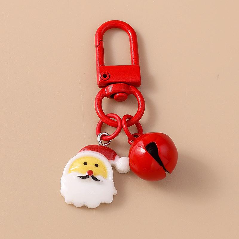 Cute Christmas Santa Clause Keychain Gingerbread Man Key Ring Pendant for Women Girls Handbag Decor DIY X'MAS Jewelry Gifts