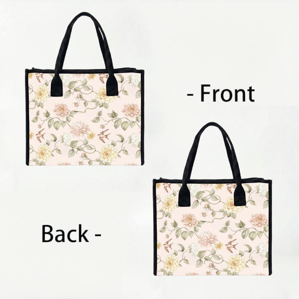 Сумка-тоут с цветочным принтом, повседневная сумка для покупок, для ежедневного использования