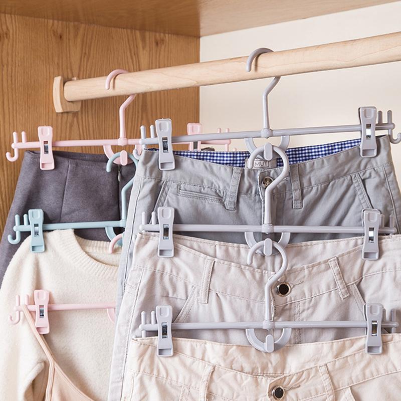 Домашняя жизнь Брюки Юбка Брюки Домашнее хранение одежды Модная сушилка с зажимами Tudung Противоскользящая полезная вешалка для хранения одежды Уникальная