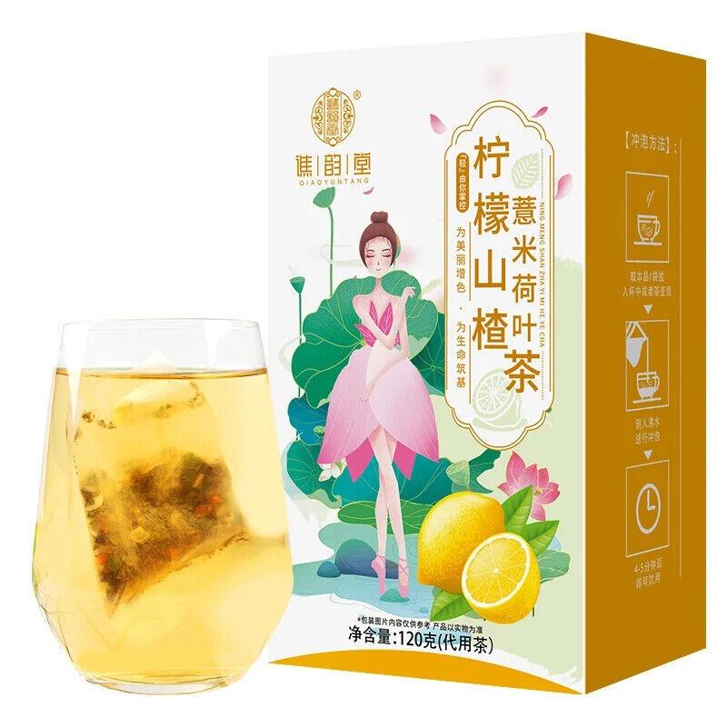 Lemon Hawthorn Barley Lotus Leaf Tea Healthy Herb Tea Bag 120g