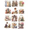 Cute  Hand Account  Retro Victoria Girl Sewing Machine Stickers Girl Phone Case Photo Album DIY Decoration  Material Package