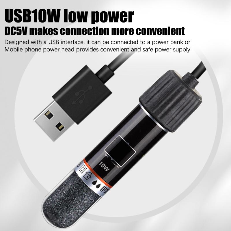 Usb Мини Аквариумный Нагревательный Стержень Для Небольшого Аквариума 26°C Постоянная Температура Аквариумный Нагреватель Погружной Термостат Нагреватель 10 Вт